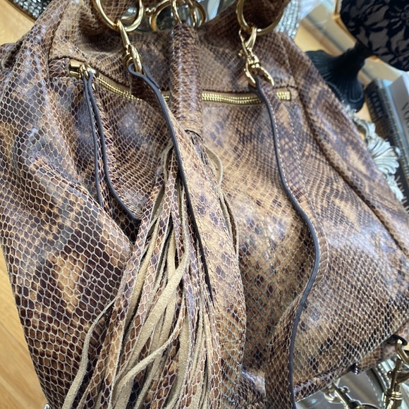 G.I.L.I  Snakeskin Leather Back Pack HandBag - Picture 7 of 17